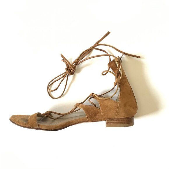 Stuart Weitzman Gladiator Sandals 6 Brown Suede - Picture 10 of 13